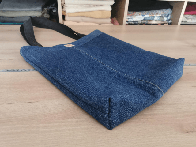 Sac #22 Jean et drap ancien - Grande poche 
