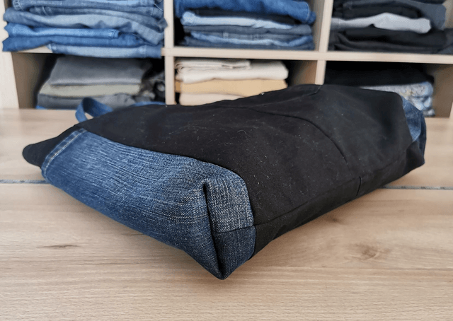 Sac cabas #18 Jean noir - Grand format et poches pratiques