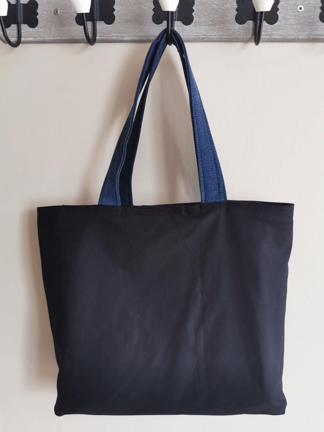Sac cabas #18 Jean noir - Grand format et poches pratiques