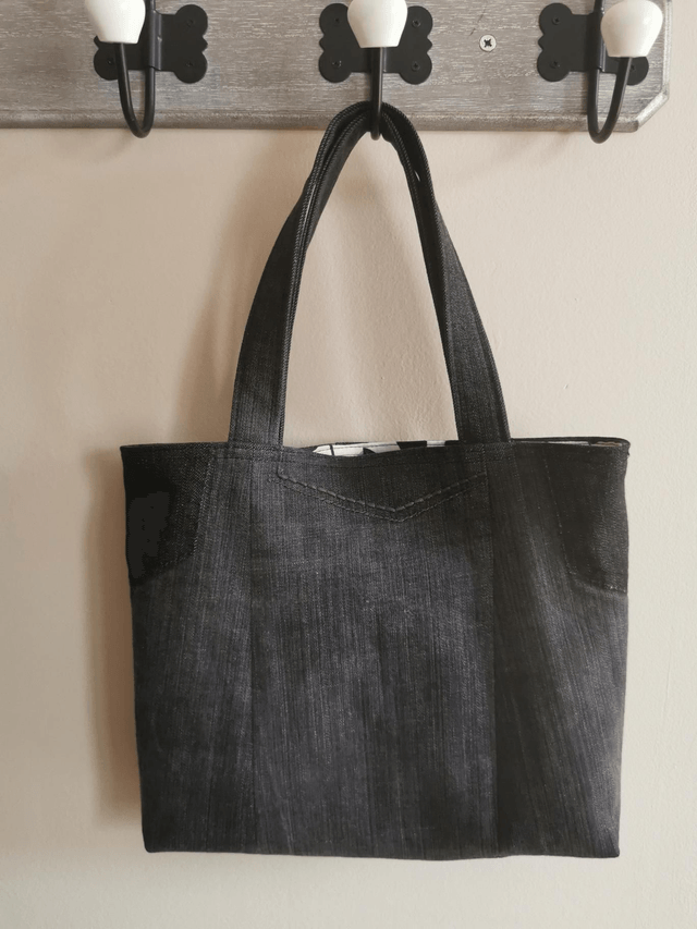 Sac mini #24 - Jean léger et tissu fleuri 